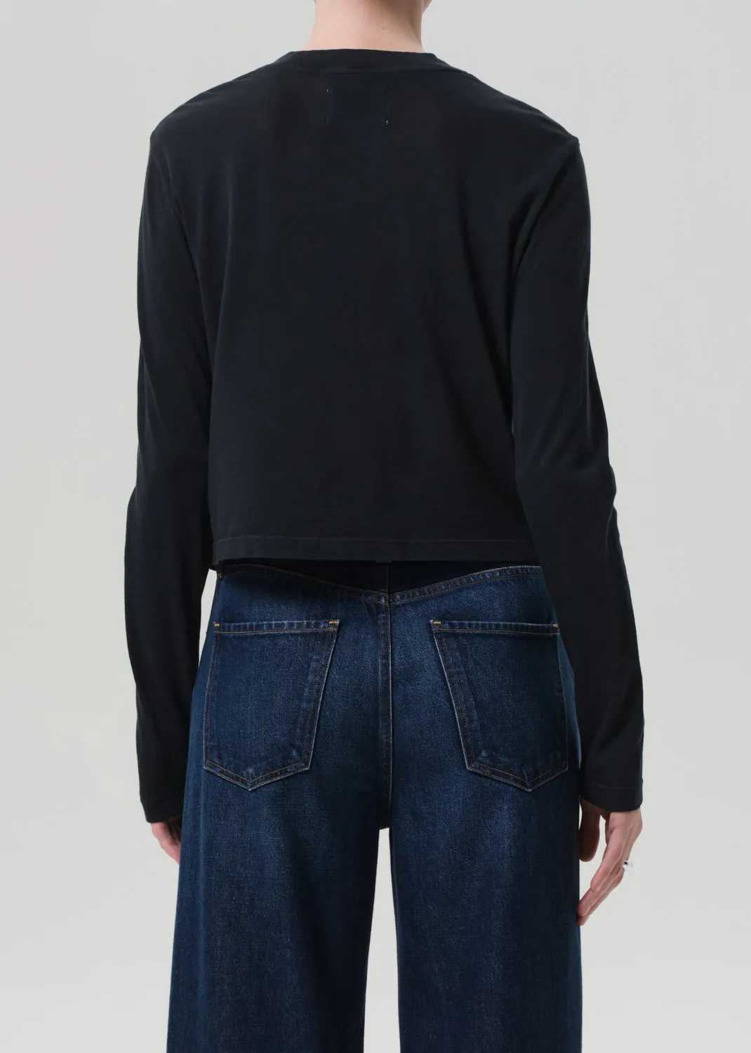 Sabine Cropped Long Sleeve in Washed Black sold by Citizens Of Humanity product image thumbnail 2