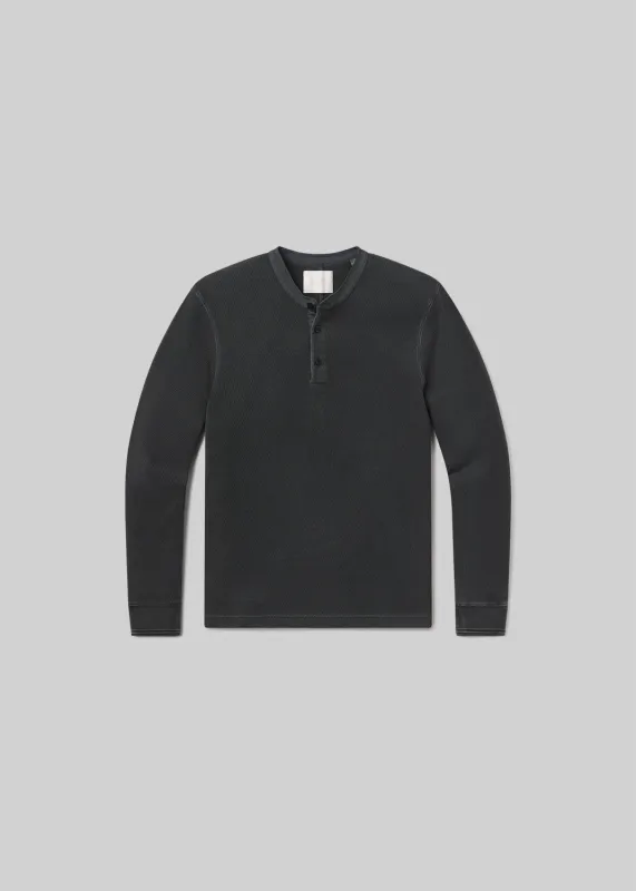 Waffle Three Button Henley in Charred Cedar sold by Citizens Of Humanity