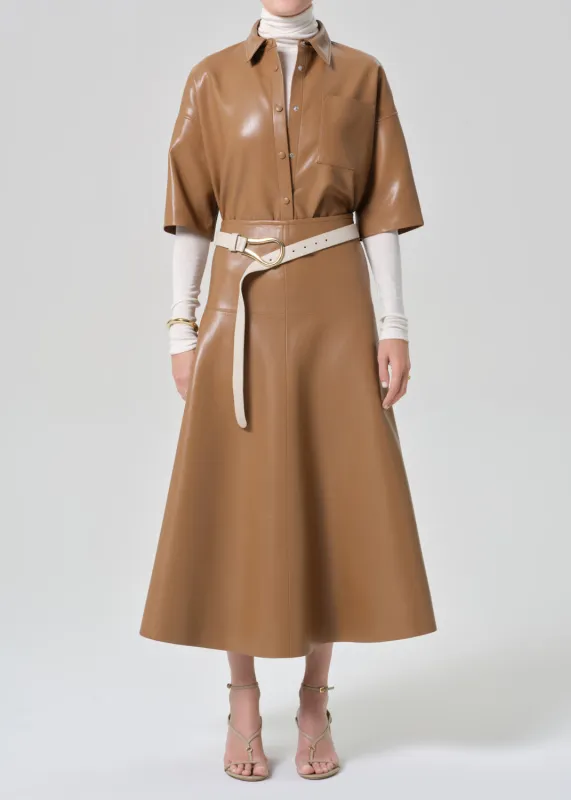 Vita Maxi Leather Skirt in Pale Toffee sold by Citizens Of Humanity