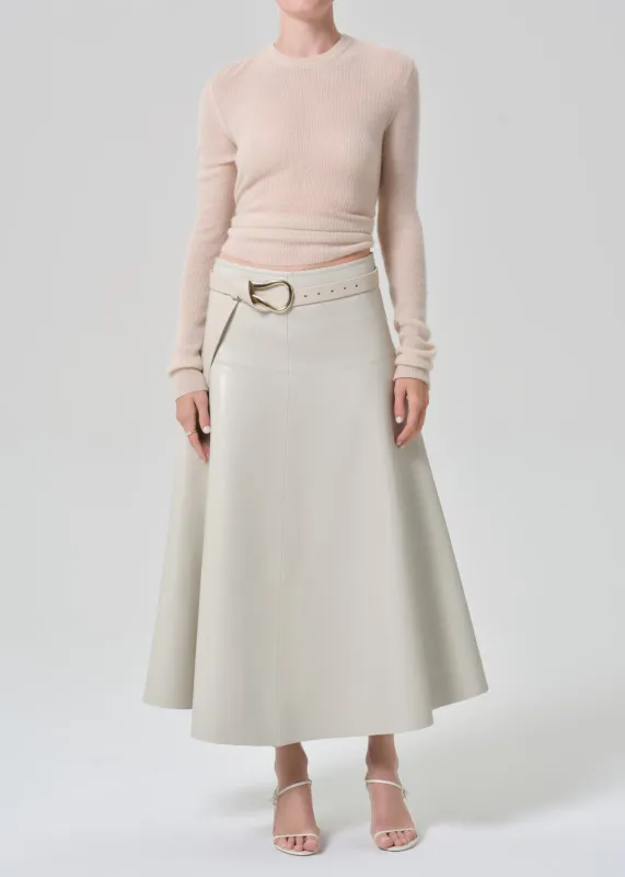 Vita Maxi Leather Skirt in Chalk Grey sold by Citizens Of Humanity