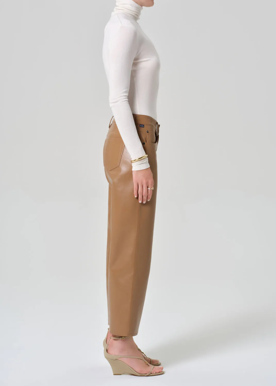 Faye Vintage Straight Recycled Leather in Pale Toffee sold by Citizens Of Humanity product image thumbnail 3