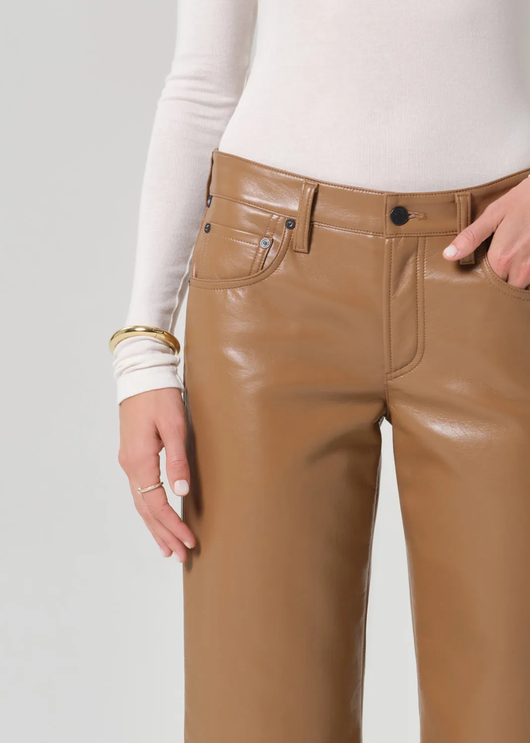 Faye Vintage Straight Recycled Leather in Pale Toffee sold by Citizens Of Humanity product image thumbnail 5