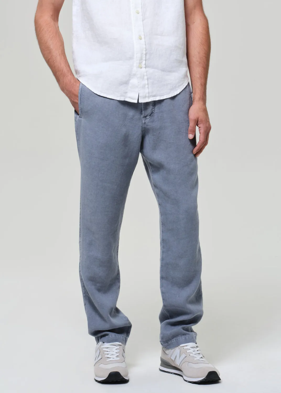 Drawstring Deck Linen Pant in Stone Blue sold by Citizens Of Humanity product image thumbnail 5