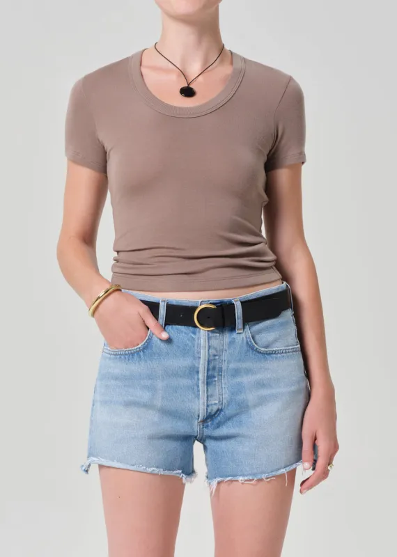 Maude U Neck Tee in Cocoa sold by Citizens Of Humanity