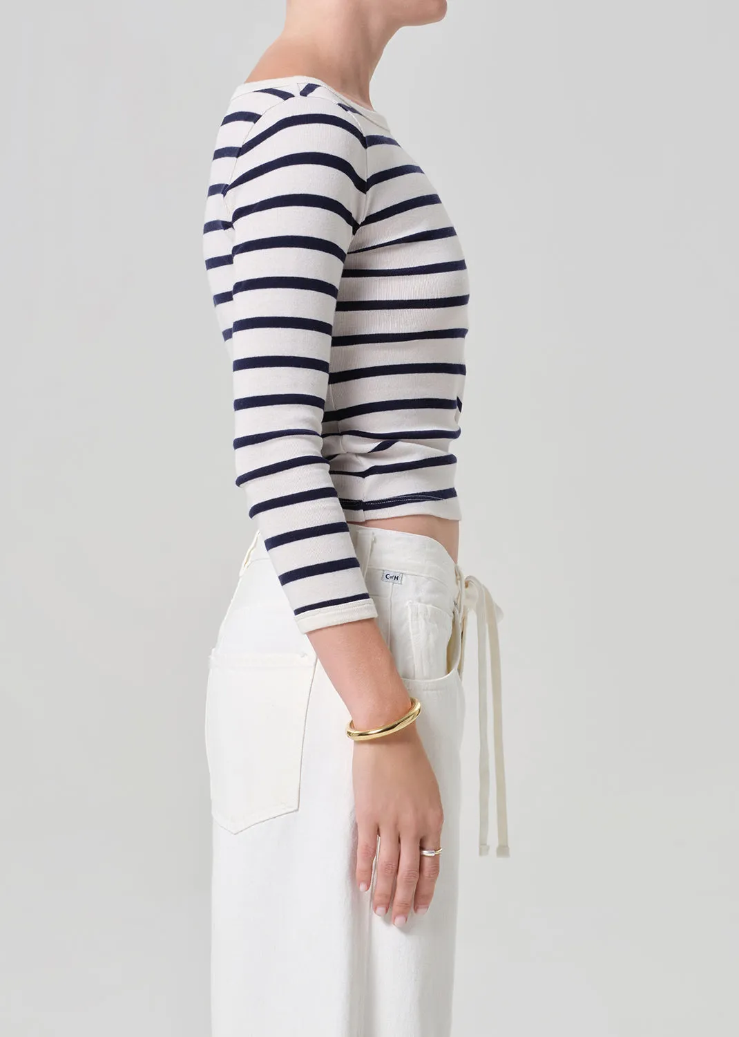 Boat Neck Slim Tee in Azure Stripe sold by Citizens Of Humanity product image thumbnail 5
