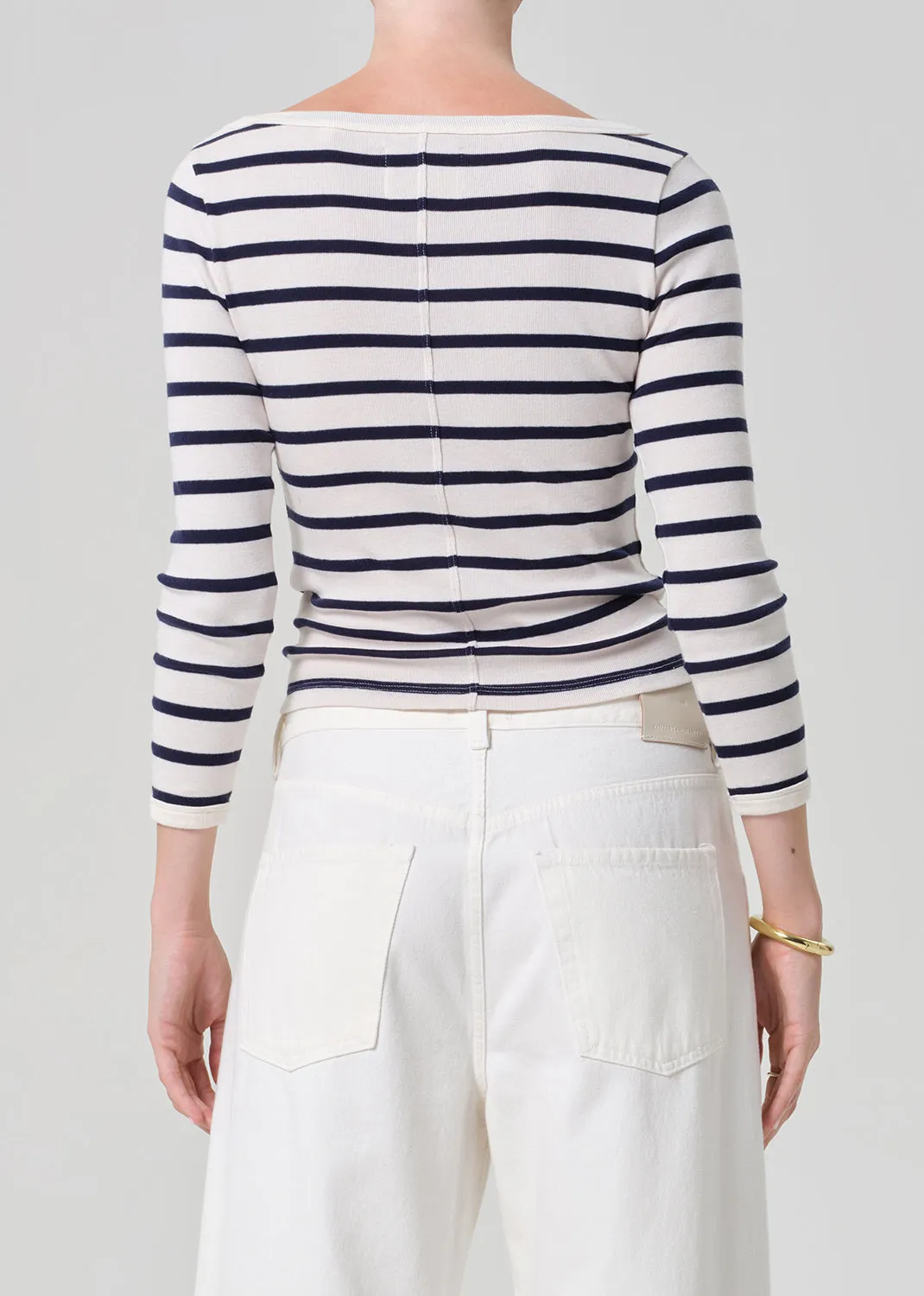 Boat Neck Slim Tee in Azure Stripe sold by Citizens Of Humanity product image thumbnail 2