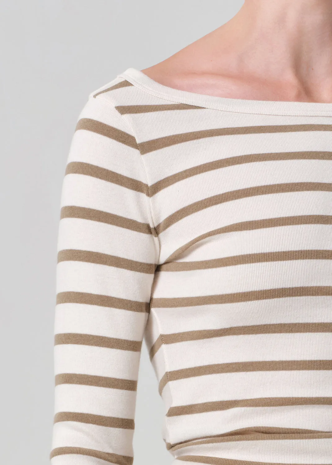 Boat Neck Slim Tee in Ginger Stripe sold by Citizens Of Humanity product image thumbnail 4