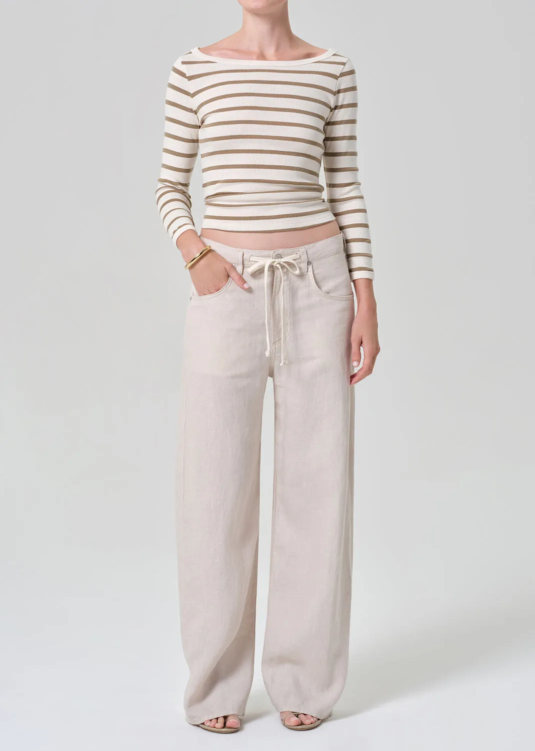 Boat Neck Slim Tee in Ginger Stripe sold by Citizens Of Humanity product image thumbnail 5