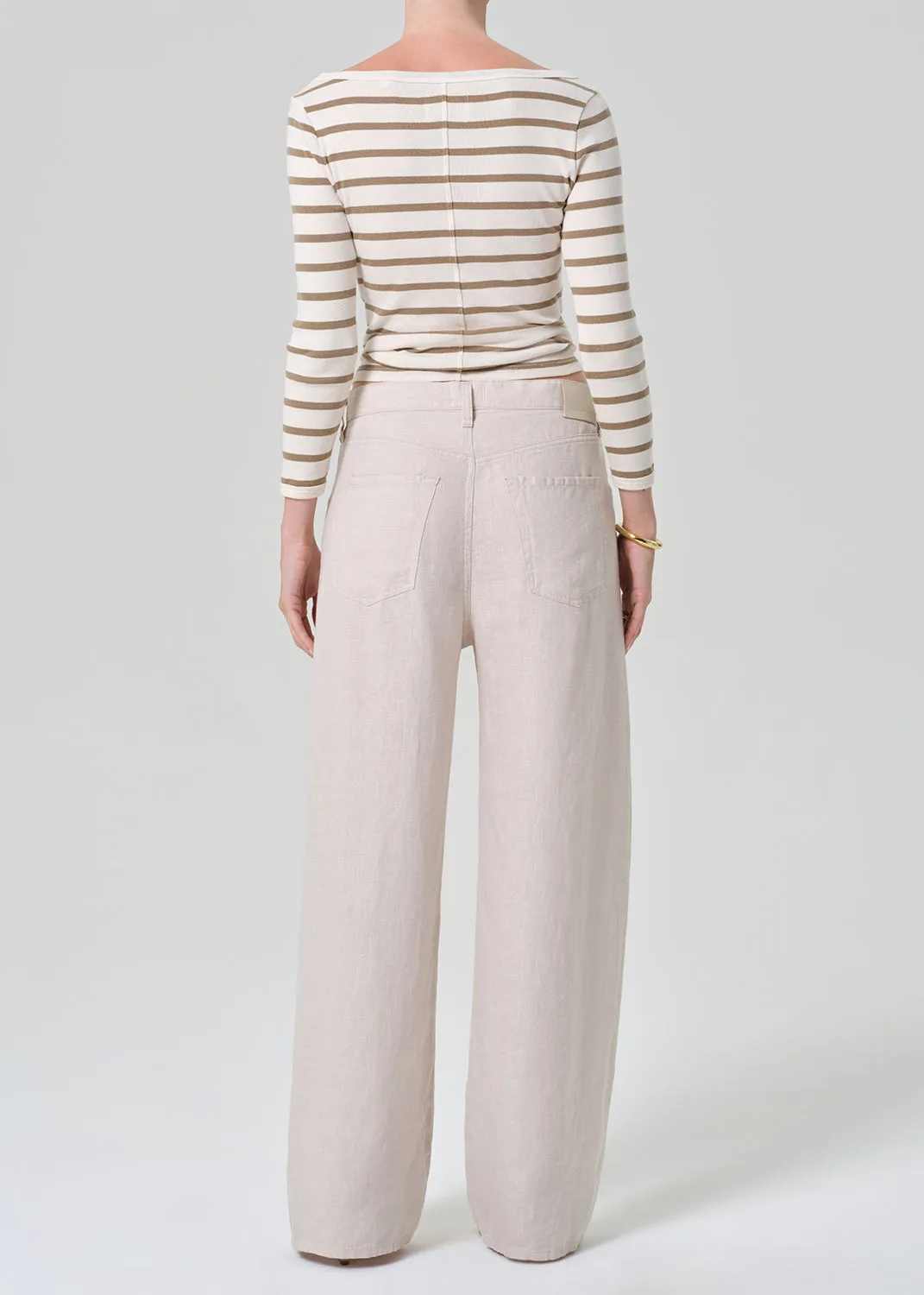 Petite Brynn Drawstring Linen Trouser in Pale Stone sold by Citizens Of Humanity product image thumbnail 2