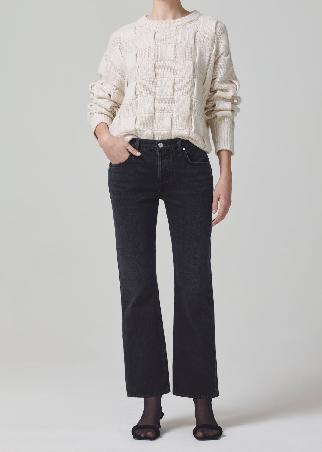 Basket Weave Crewneck Sweater in Cream Top sold by Citizens Of Humanity product image thumbnail 5