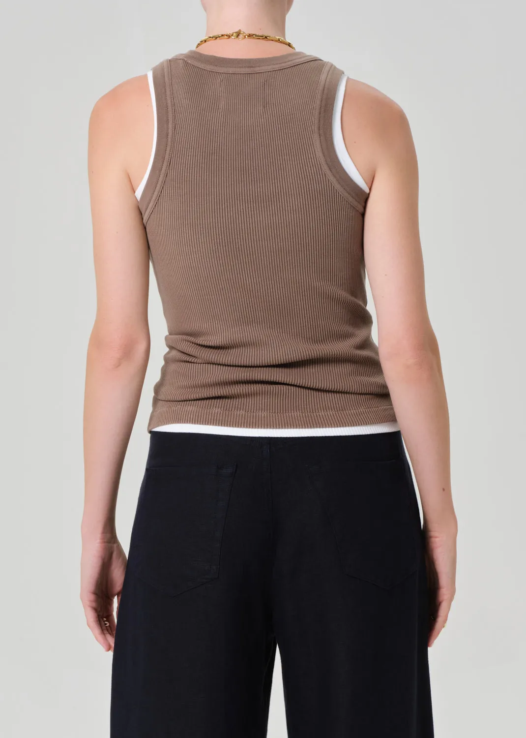 Isabel Rib Tank in Cocoa sold by Citizens Of Humanity product image thumbnail 2