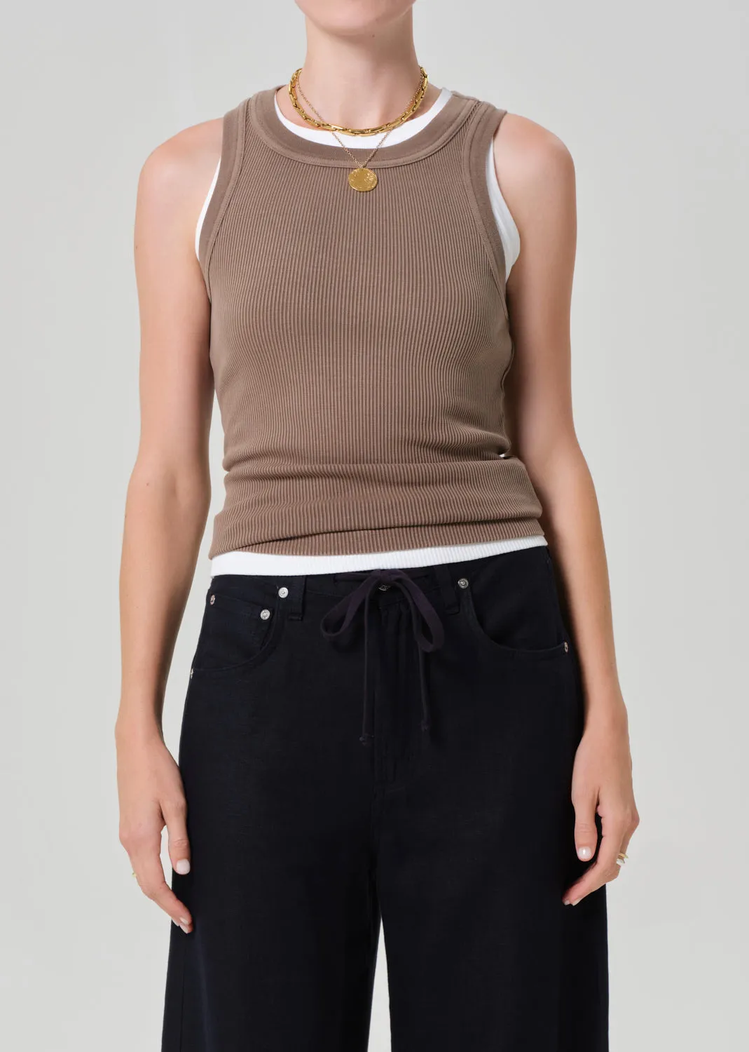 Isabel Rib Tank in Cocoa sold by Citizens Of Humanity