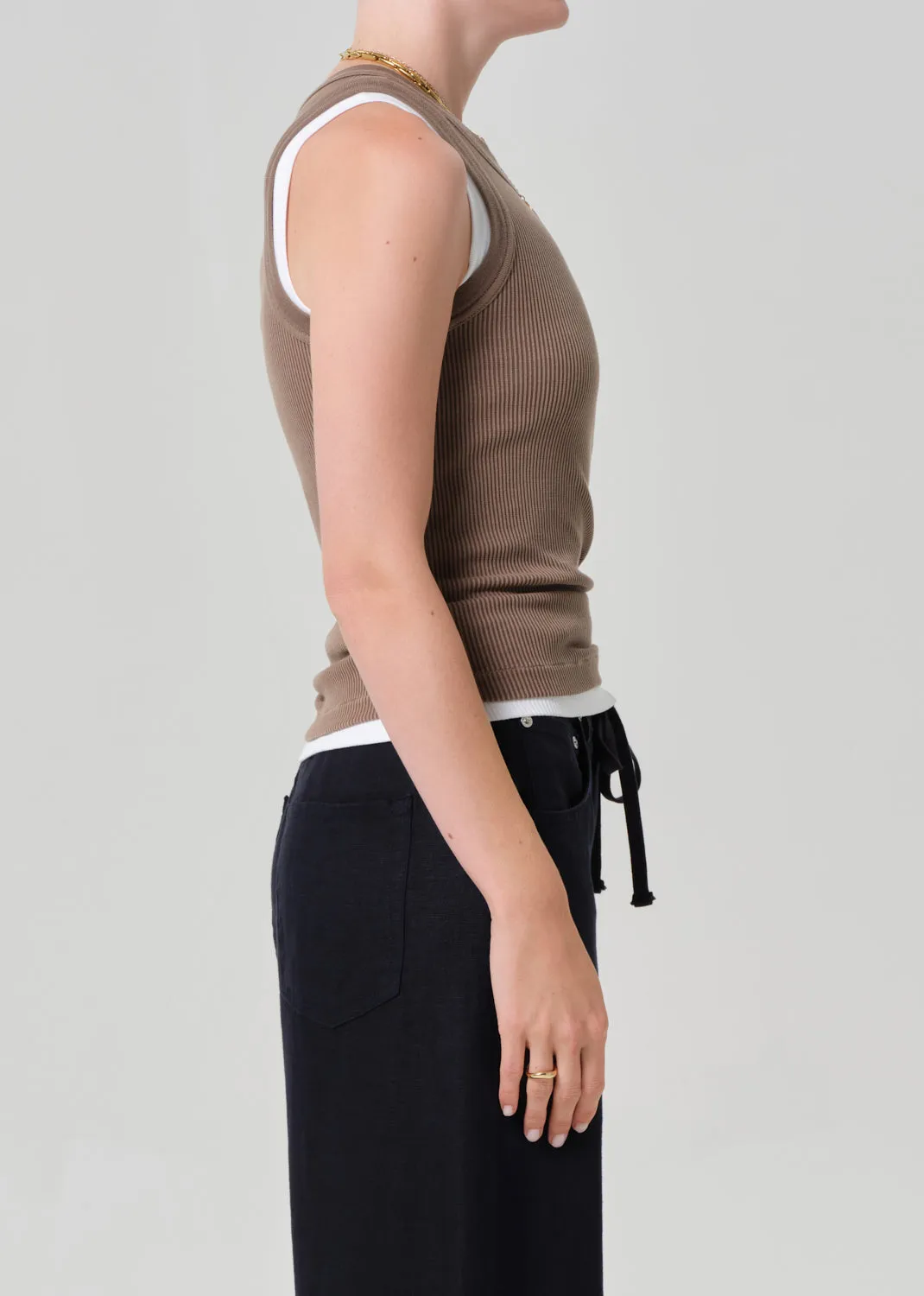 Isabel Rib Tank in Cocoa sold by Citizens Of Humanity product image thumbnail 3