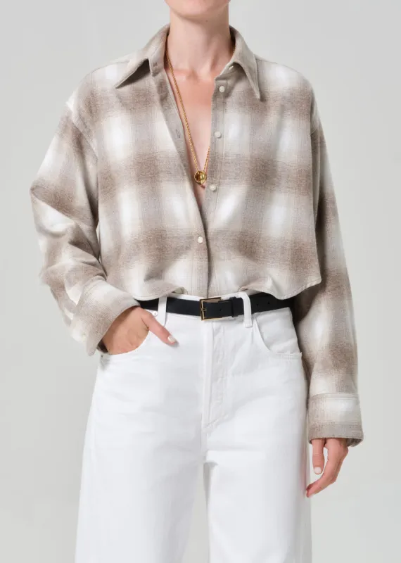 Ana Cropped Shirt in Schiffer Plaid made by Citizens Of Humanity