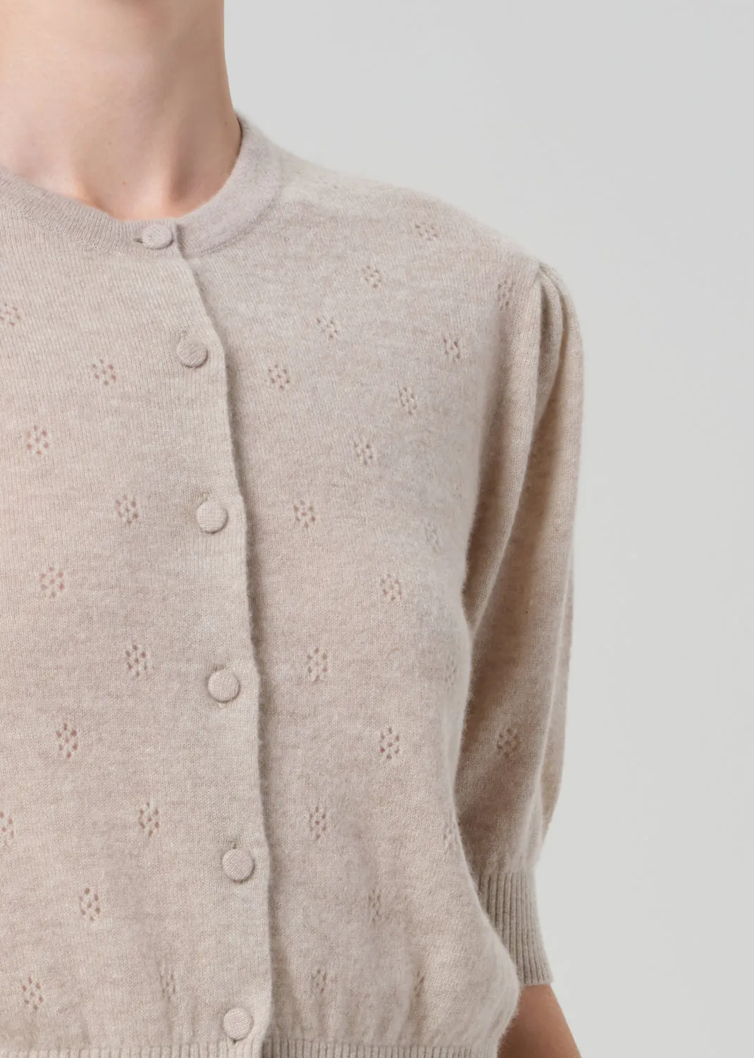 Raina Pointelle Cardigan in Oatmeal sold by Citizens Of Humanity product image thumbnail 5