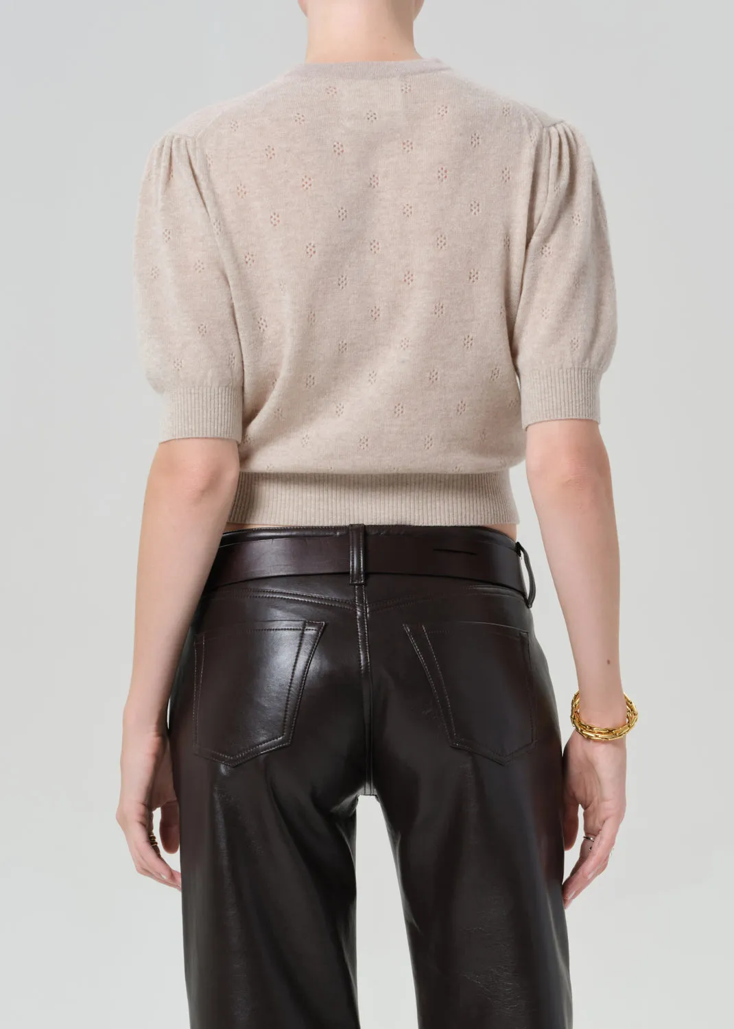 Raina Pointelle Cardigan in Oatmeal sold by Citizens Of Humanity product image thumbnail 3