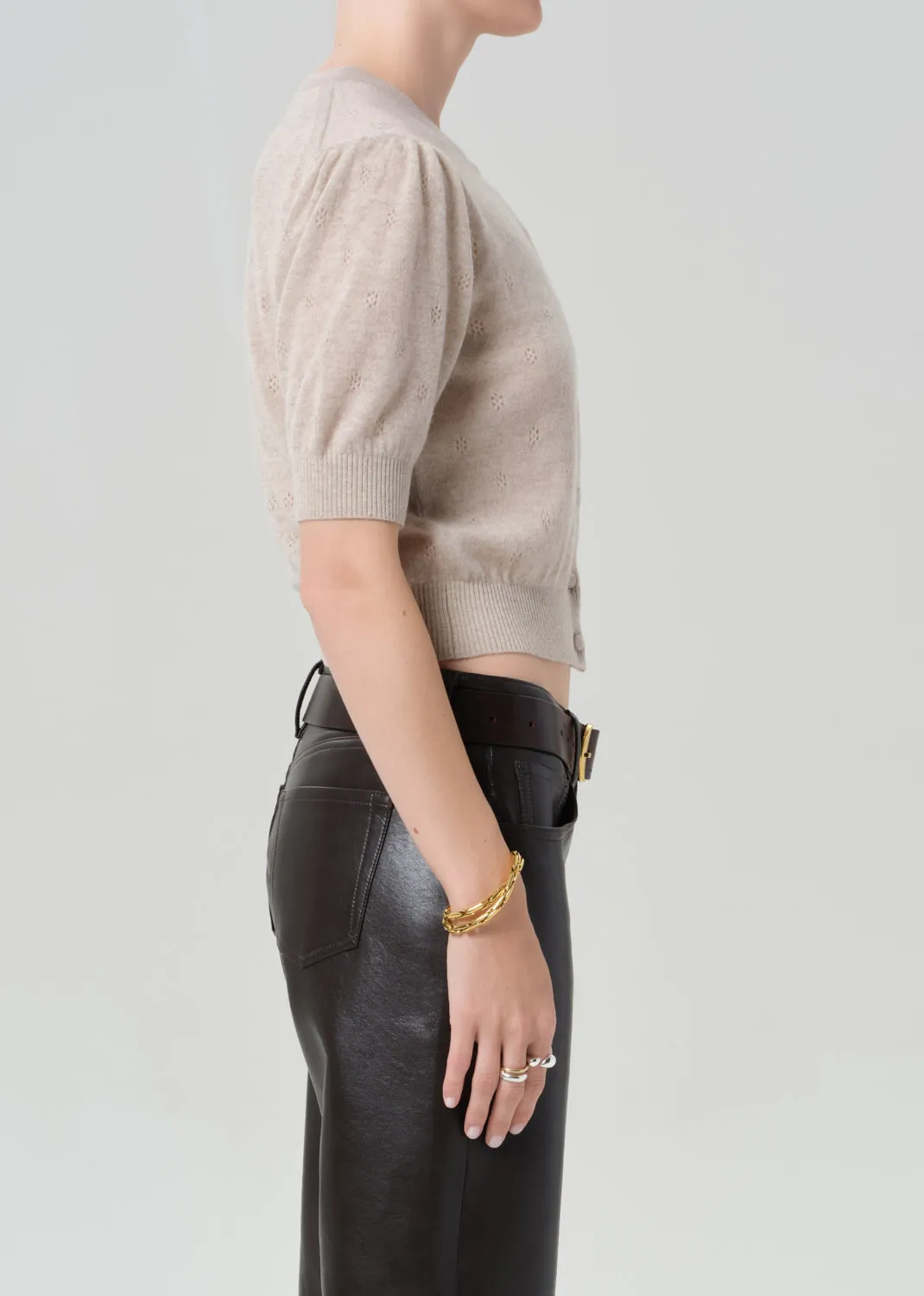 Raina Pointelle Cardigan in Oatmeal sold by Citizens Of Humanity product image thumbnail 4
