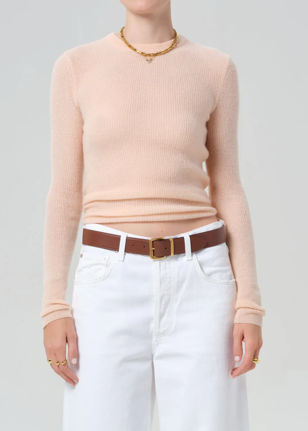 Alessia Crewneck Sweater in Peach sold by Citizens Of Humanity