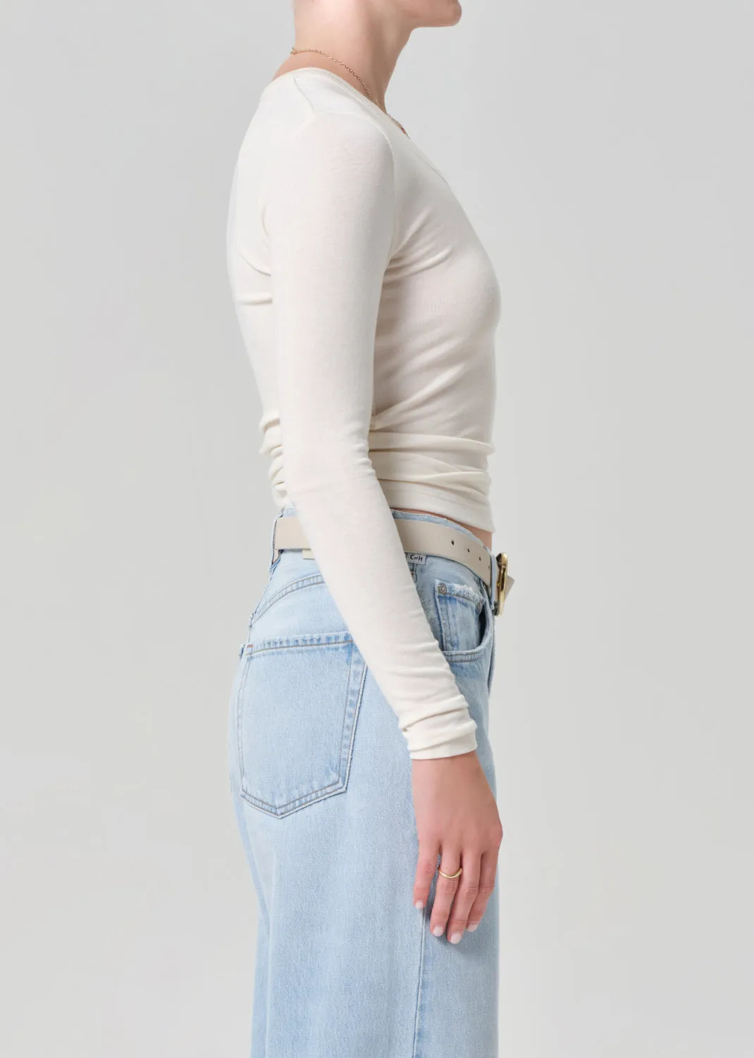 Mara U Neck Long Sleeve in Dune sold by Citizens Of Humanity product image thumbnail 3