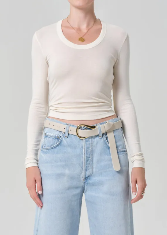 Mara U Neck Long Sleeve in Dune made by Citizens Of Humanity
