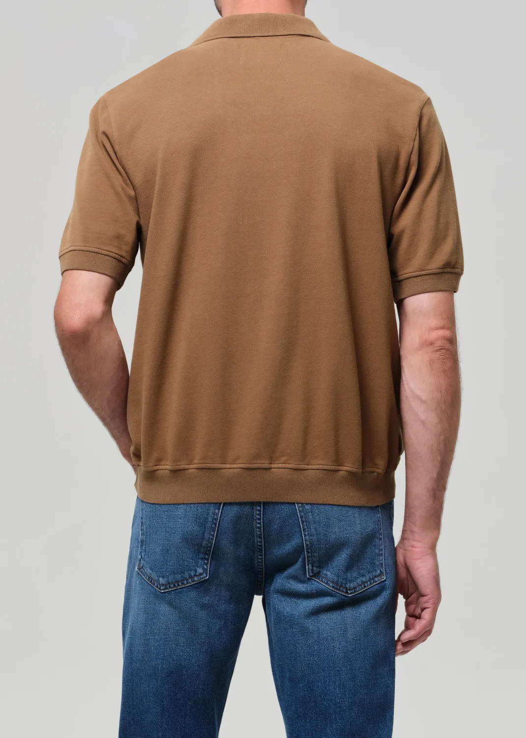 Banded Polo in Vintage Kelp sold by Citizens Of Humanity product image thumbnail 4