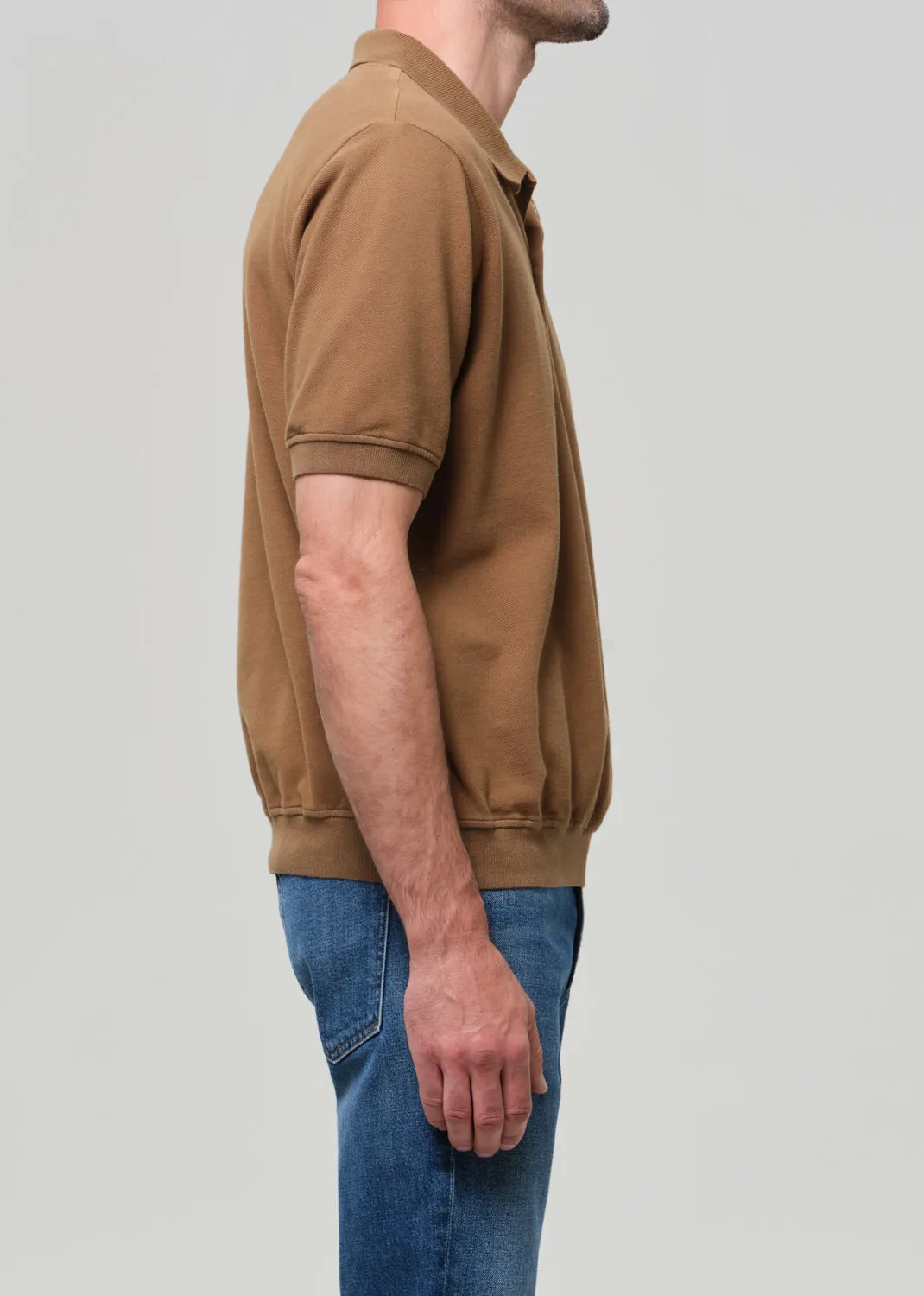Banded Polo in Vintage Kelp sold by Citizens Of Humanity product image thumbnail 5