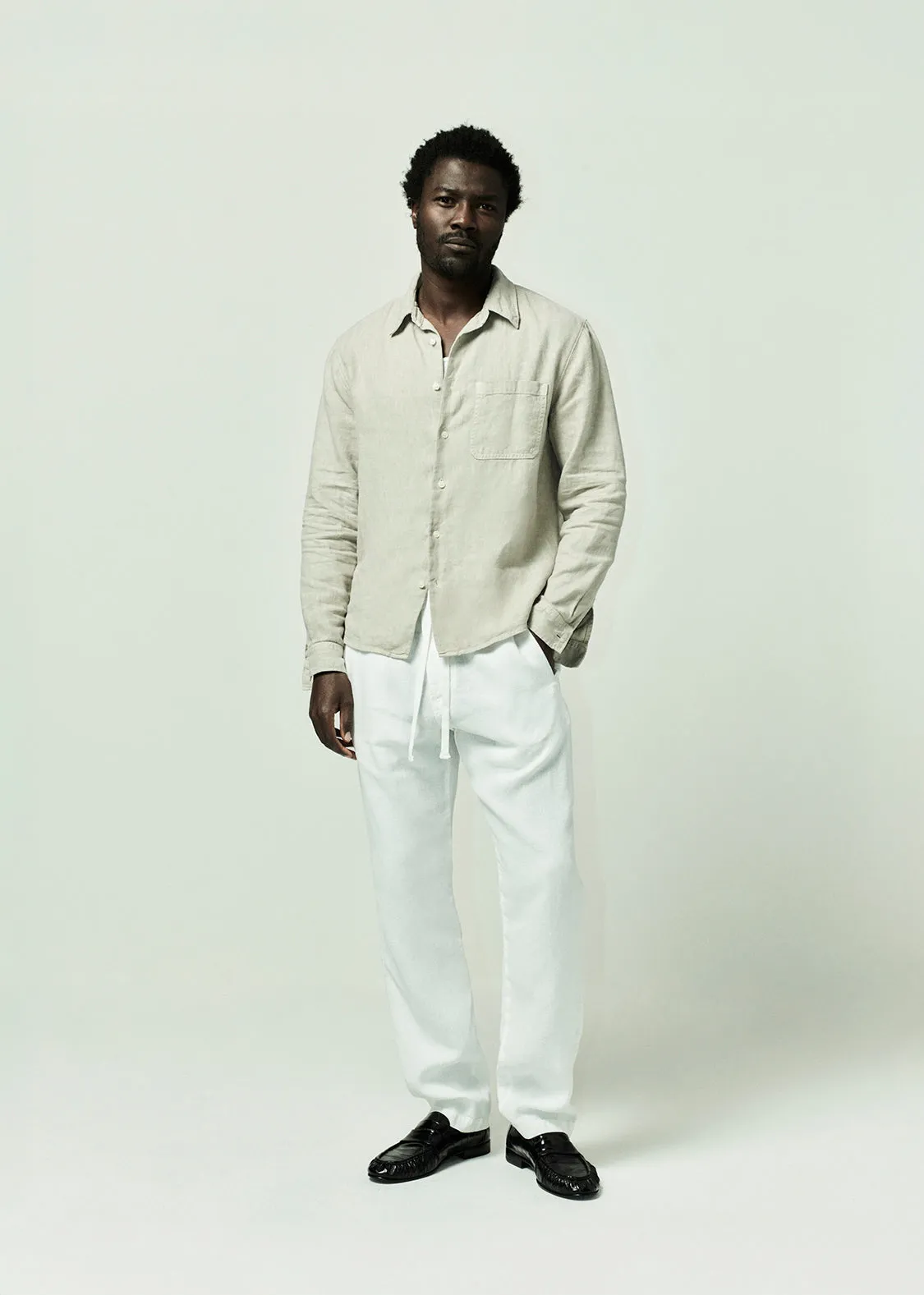Single Pocket Linen Workshirt in Wheat sold by Citizens Of Humanity