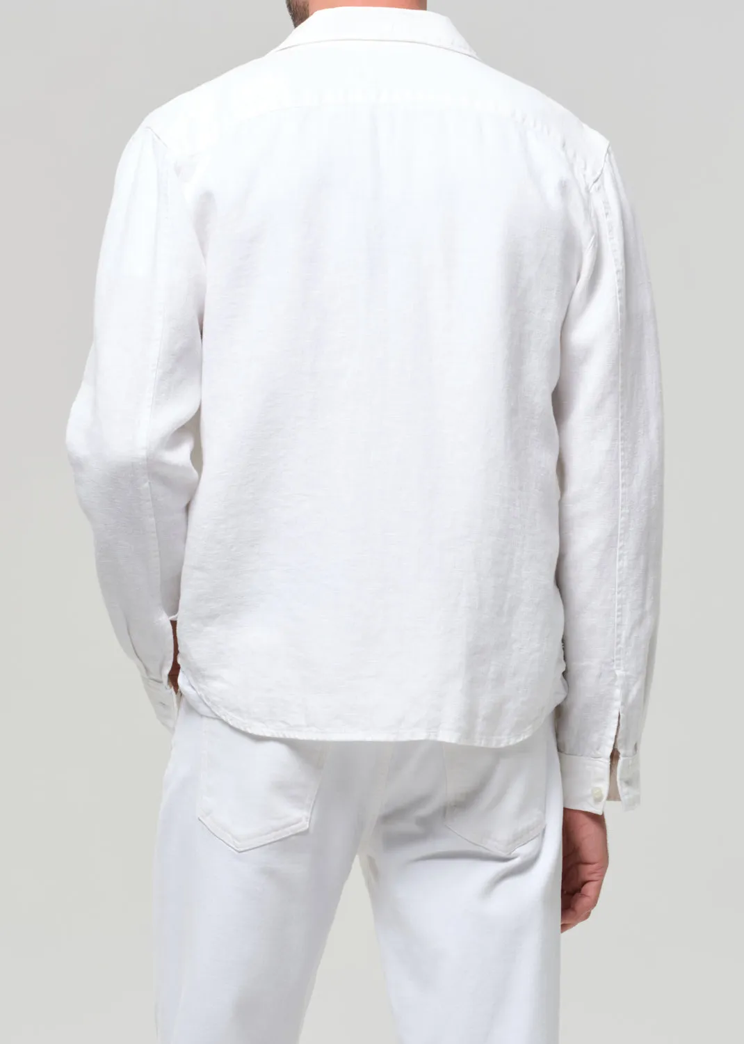 Single Pocket Linen Workshirt in White sold by Citizens Of Humanity product image thumbnail 4