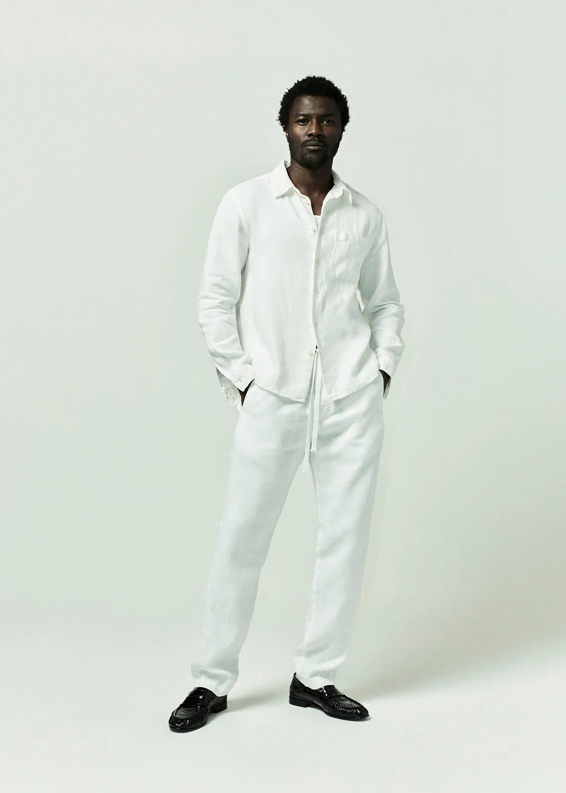 Single Pocket Linen Workshirt in White sold by Citizens Of Humanity