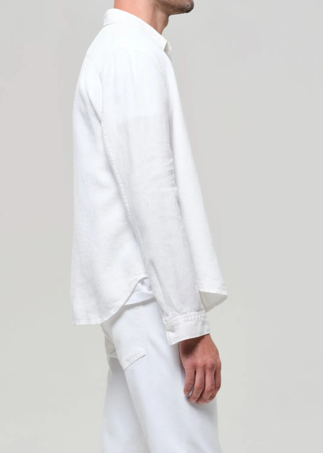 Single Pocket Linen Workshirt in White sold by Citizens Of Humanity product image thumbnail 5