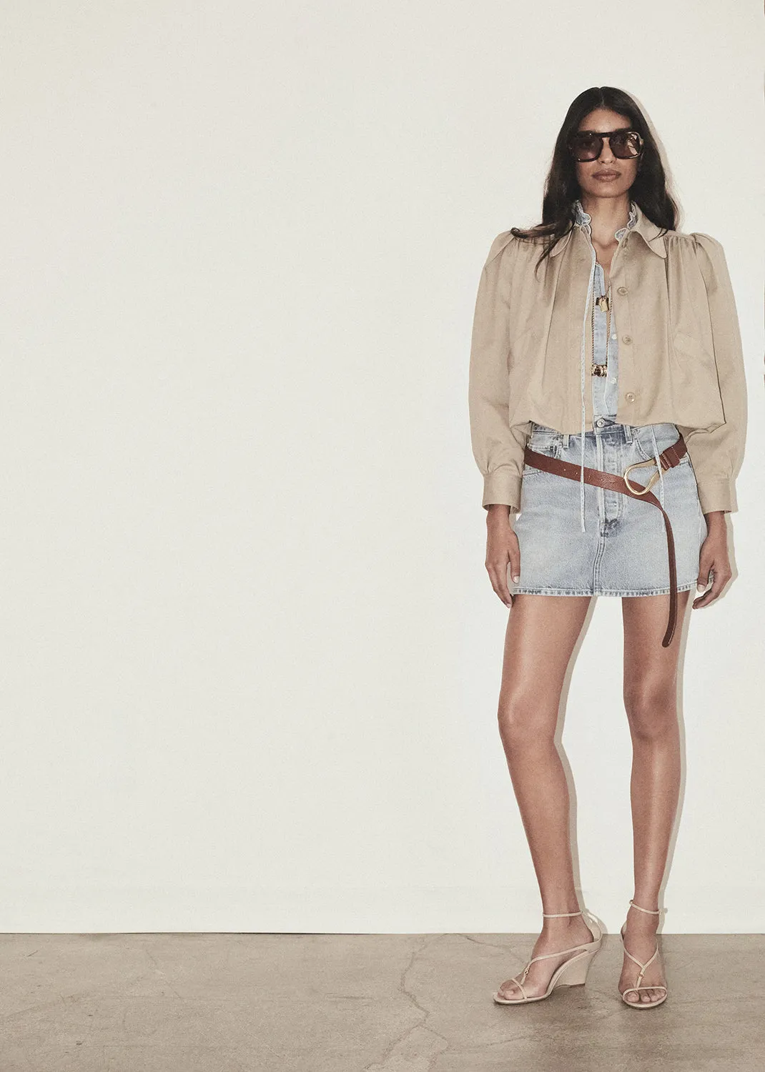 Everly Shirred Crop Jacket in Catalina sold by Citizens Of Humanity product image thumbnail 2