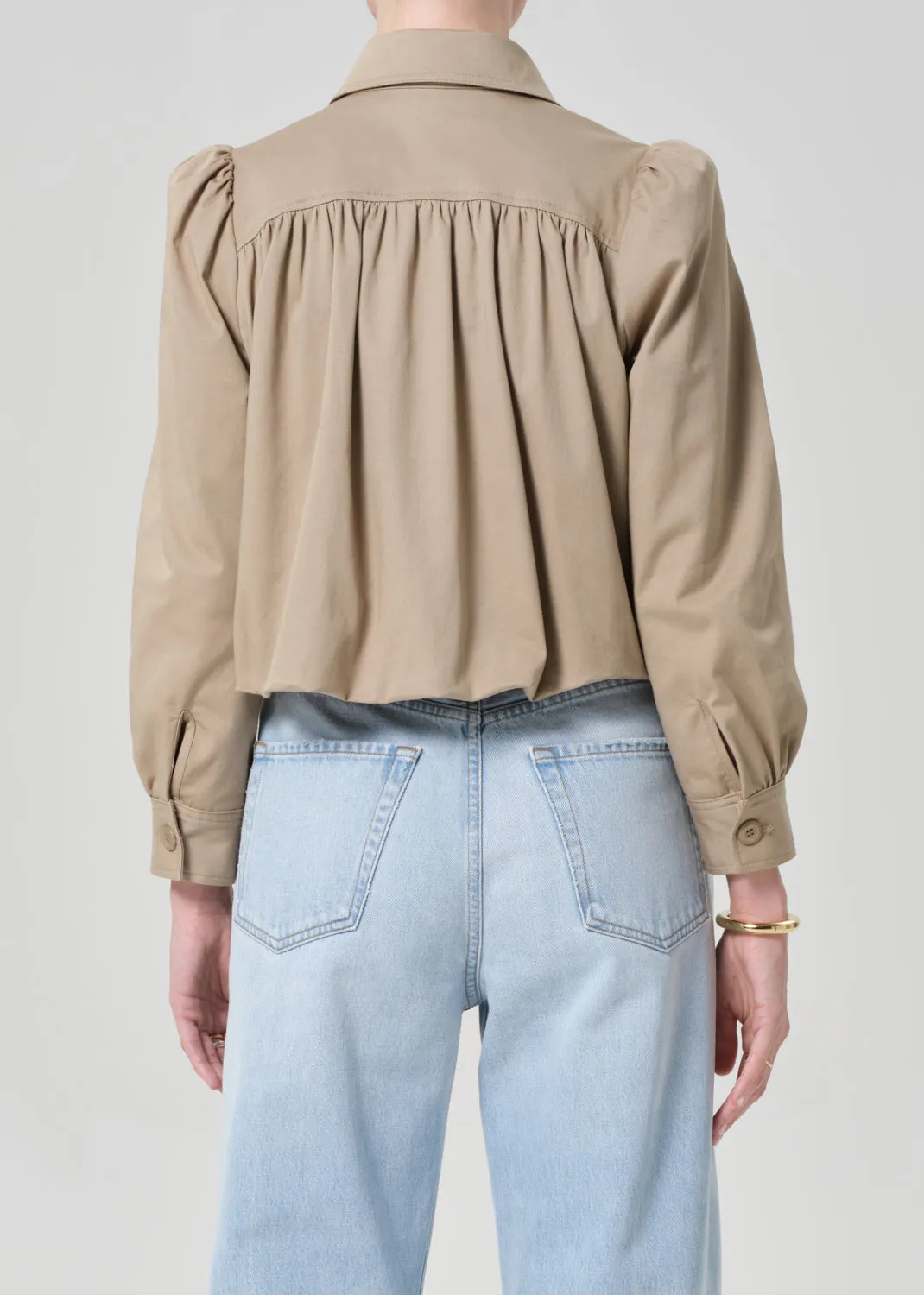 Everly Shirred Crop Jacket in Catalina sold by Citizens Of Humanity product image thumbnail 3