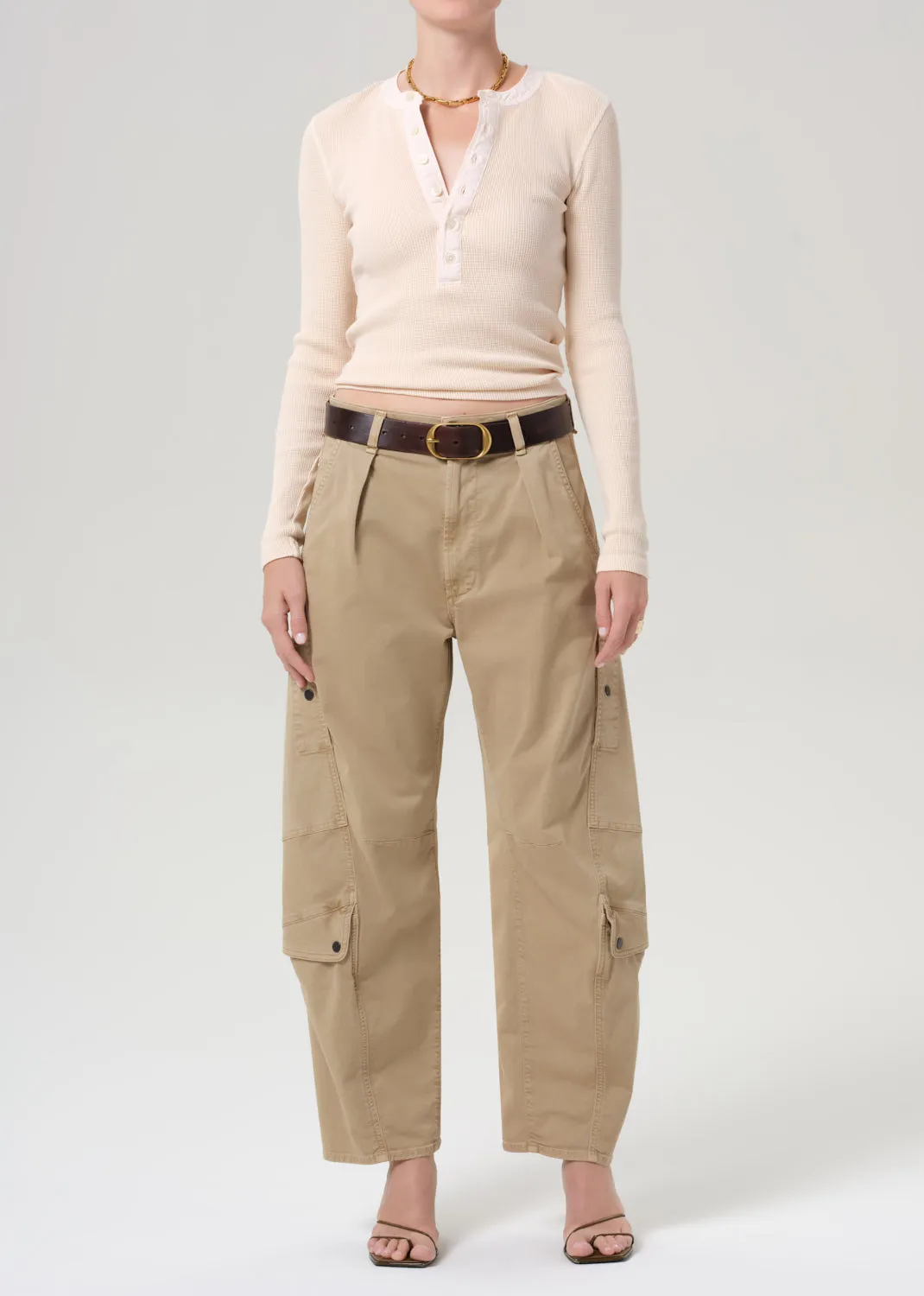 Drea Waffle Henley in Shrimp sold by Citizens Of Humanity product image thumbnail 5