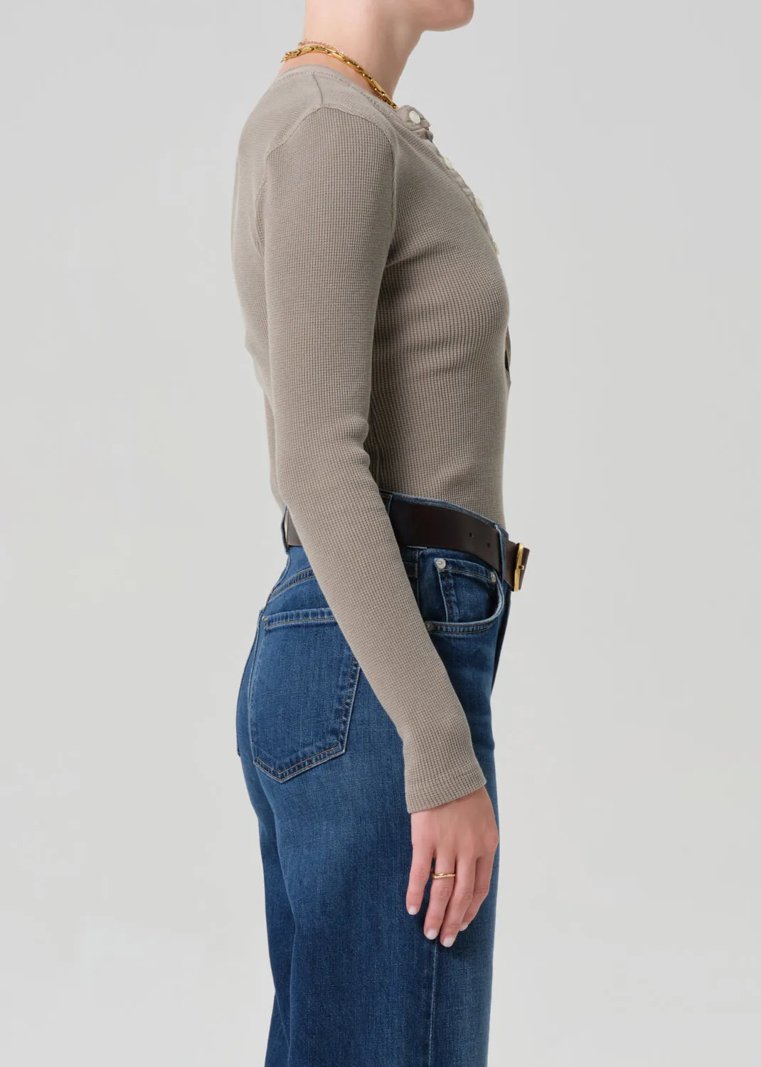 Drea Waffle Henley in Bezal sold by Citizens Of Humanity product image thumbnail 3