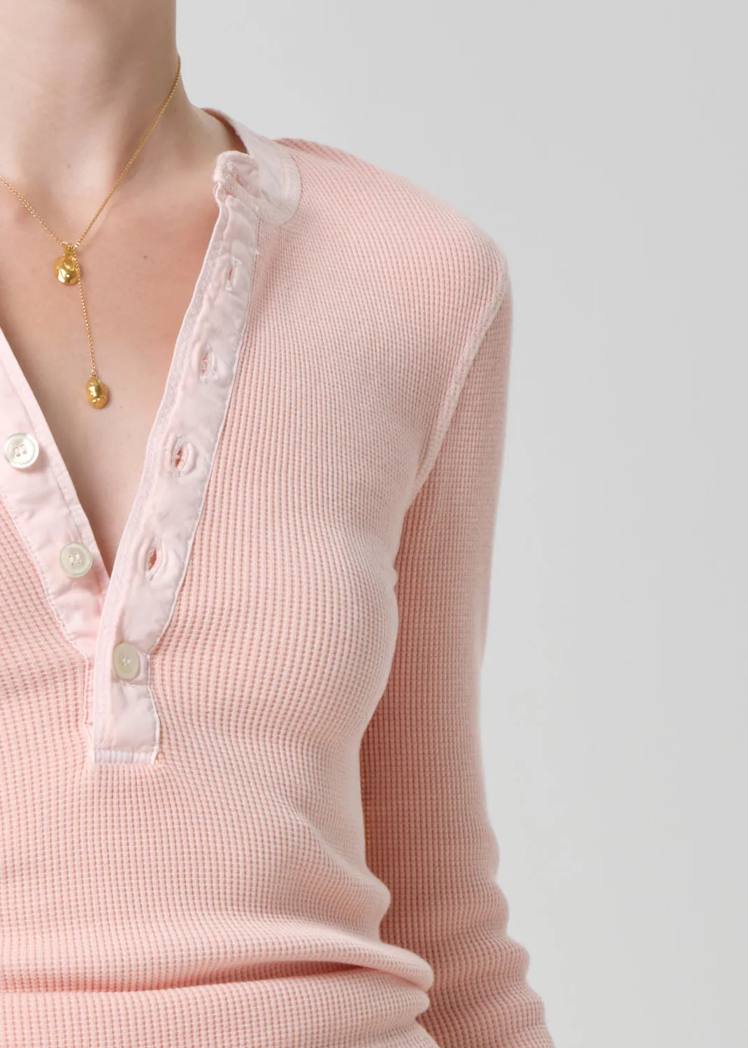 Drea Waffle Henley in Melon Creme sold by Citizens Of Humanity product image thumbnail 4