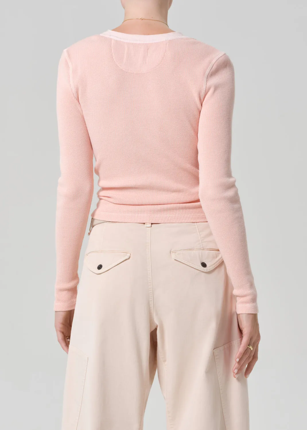 Drea Waffle Henley in Melon Creme sold by Citizens Of Humanity product image thumbnail 2