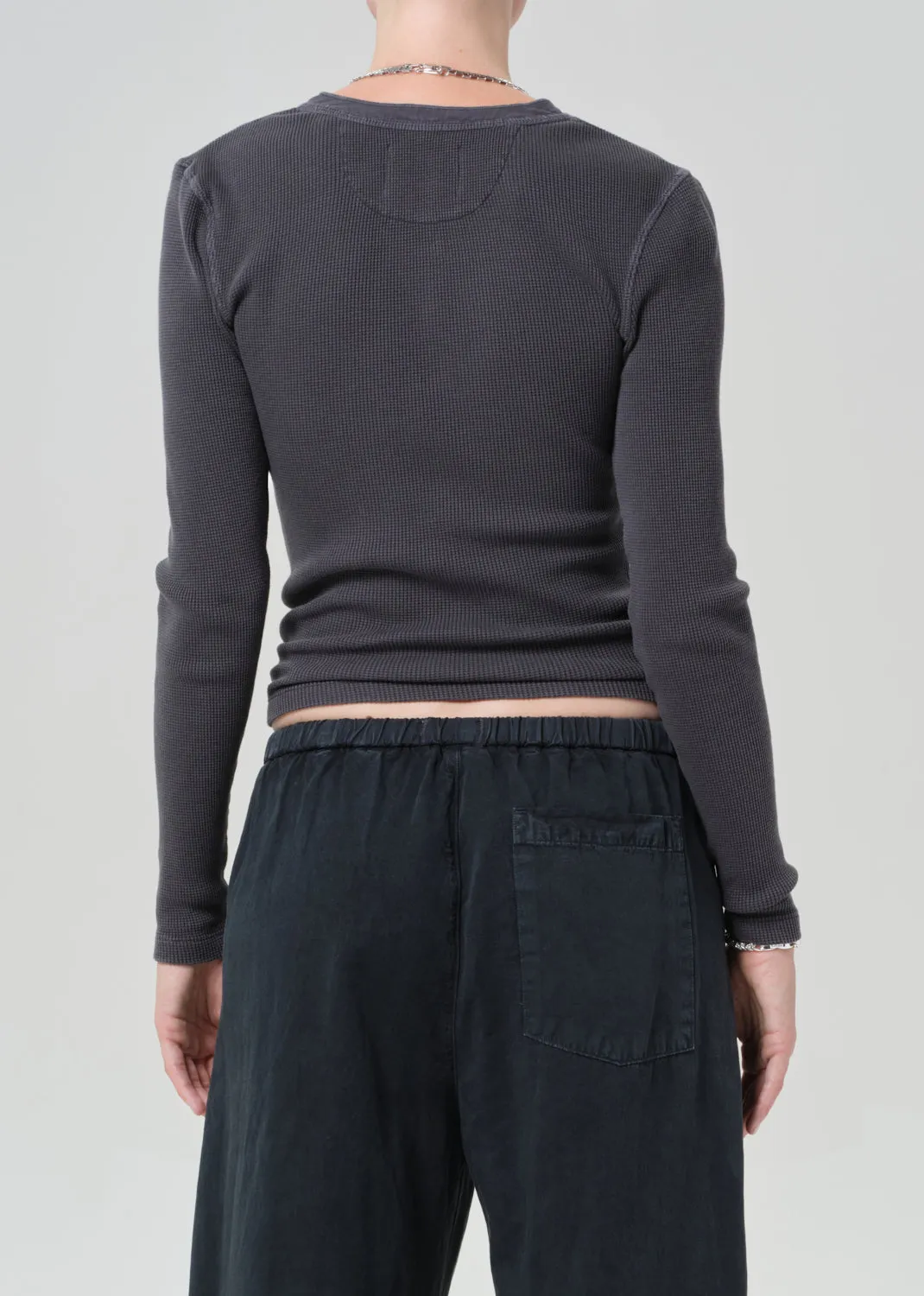 Drea Waffle Henley in Charcoal sold by Citizens Of Humanity product image thumbnail 2