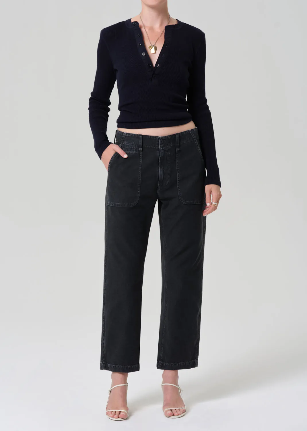 Drea Waffle Henley in Navy sold by Citizens Of Humanity product image thumbnail 5