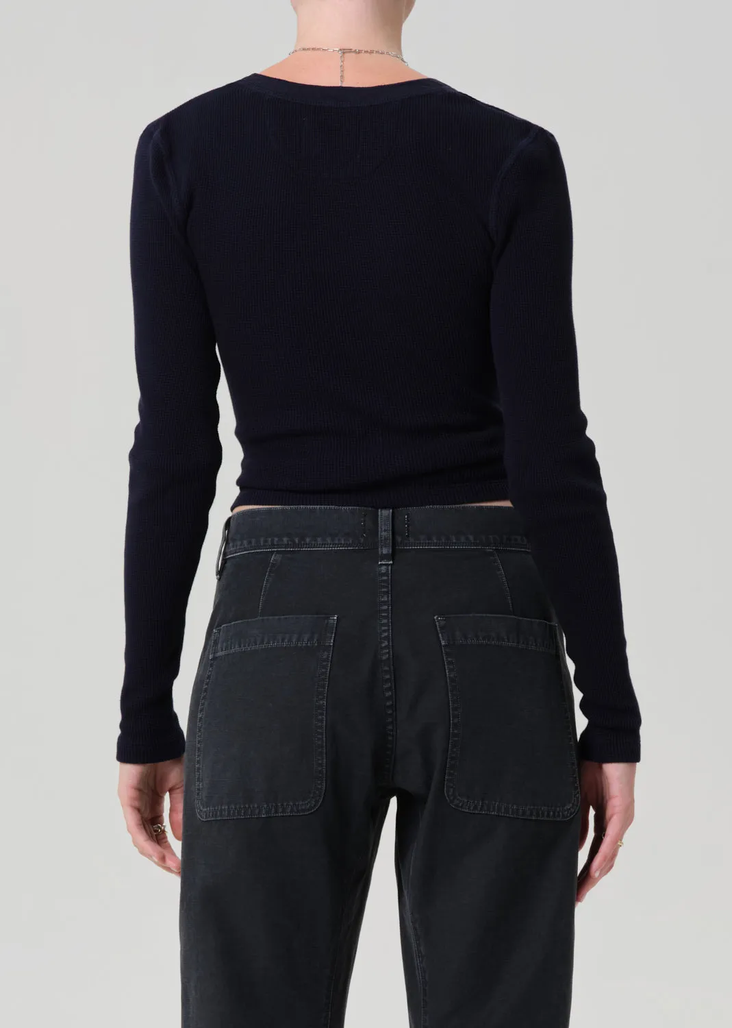 Drea Waffle Henley in Navy sold by Citizens Of Humanity product image thumbnail 2