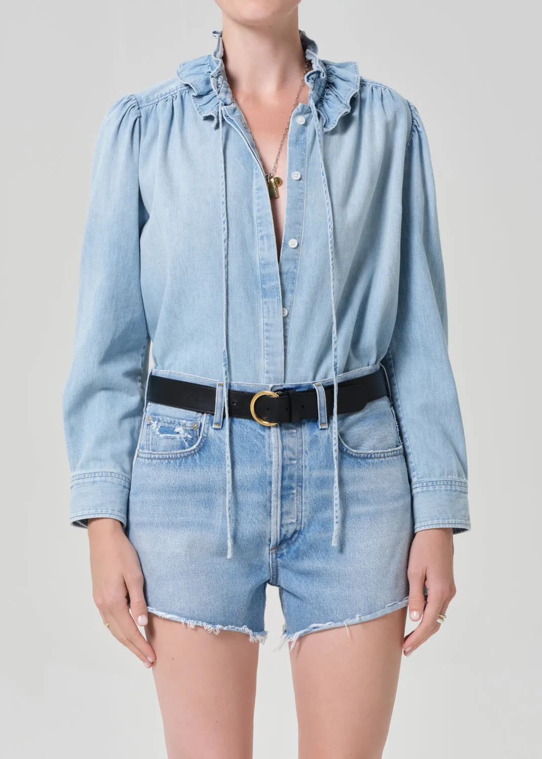 Calista Frill Collar Shirt in Skylar sold by Citizens Of Humanity