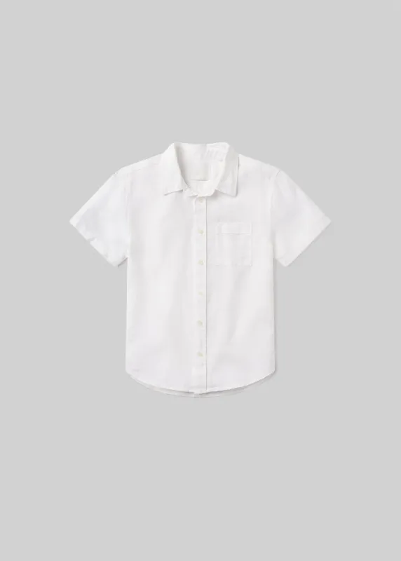 Short Sleeve Pocket Cairo Shirt in White made by Citizens Of Humanity
