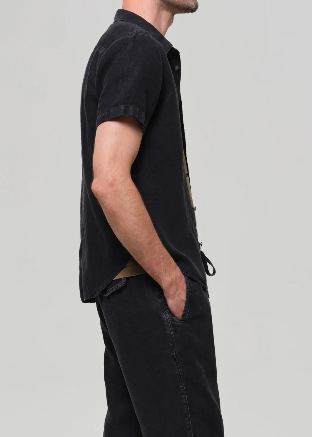 Short Sleeve Pocket Cairo Shirt in Washed Black sold by Citizens Of Humanity product image thumbnail 4