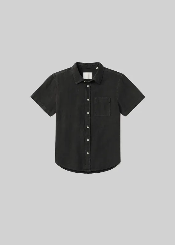 Short Sleeve Pocket Cairo Shirt in Washed Black made by Citizens Of Humanity