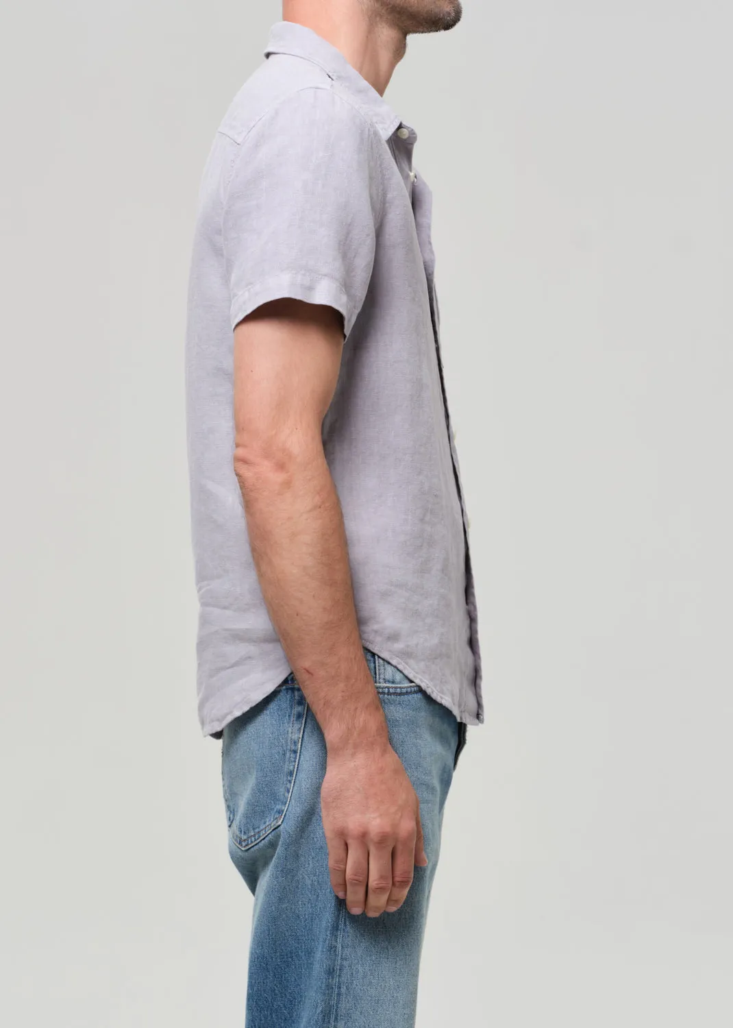 Short Sleeve Pocket Cairo Shirt in Stone Grey sold by Citizens Of Humanity product image thumbnail 4
