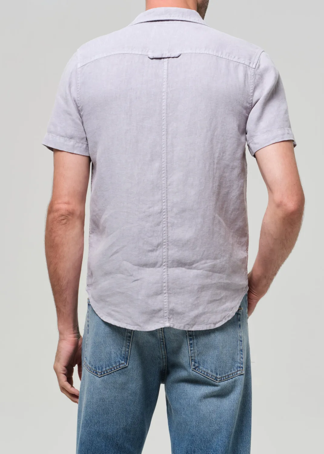 Short Sleeve Pocket Cairo Shirt in Stone Grey sold by Citizens Of Humanity product image thumbnail 3