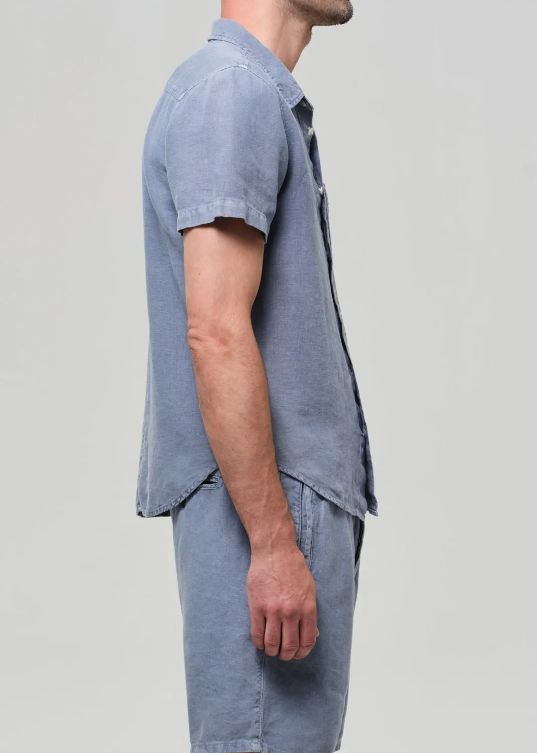 Short Sleeve Pocket Cairo Shirt in Stone Blue sold by Citizens Of Humanity product image thumbnail 5