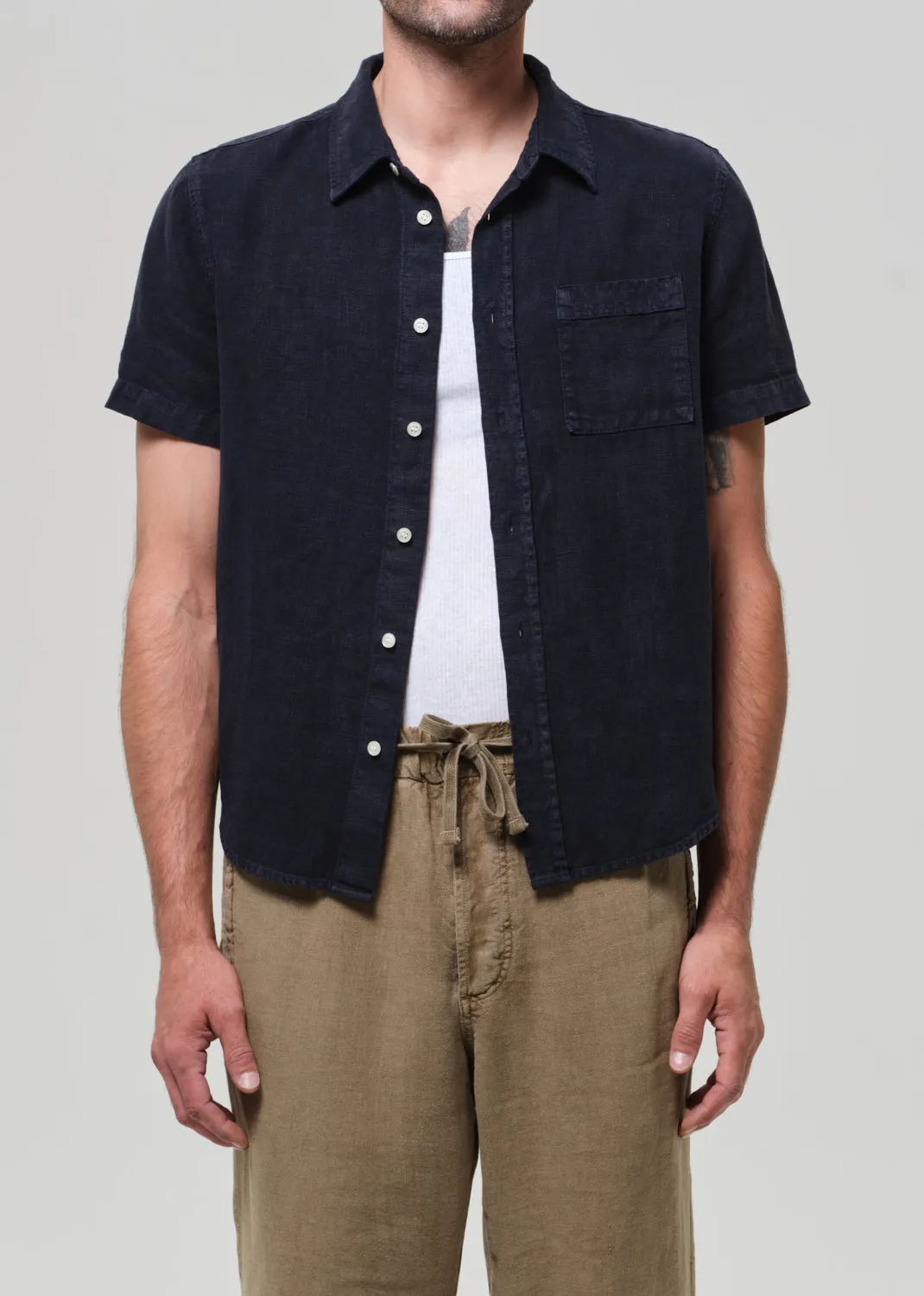 Short Sleeve Pocket Cairo Shirt in Navy sold by Citizens Of Humanity product image thumbnail 2