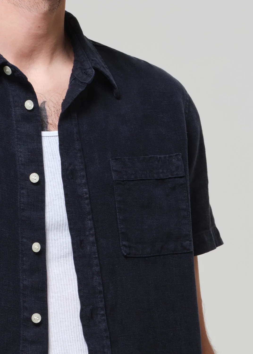 Short Sleeve Pocket Cairo Shirt in Navy sold by Citizens Of Humanity product image thumbnail 5