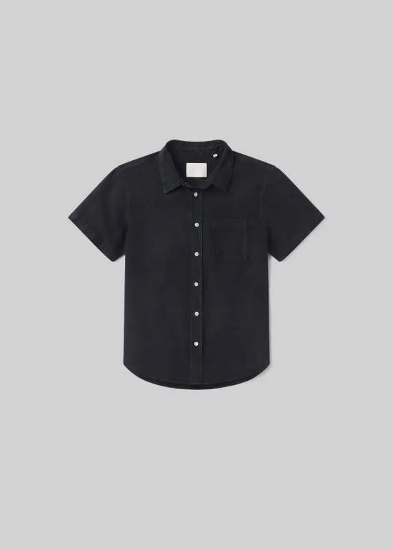 Short Sleeve Pocket Cairo Shirt in Navy made by Citizens Of Humanity