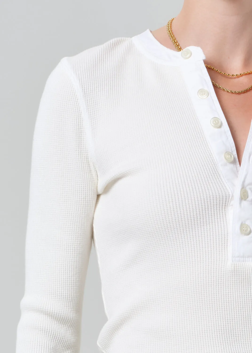 Drea Waffle Henley in Pashmina sold by Citizens Of Humanity product image thumbnail 4